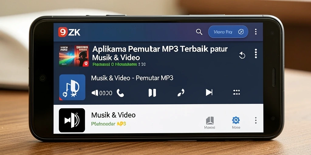 Antarmuka pengguna 9ZK yang menarik dan mudah digunakan untuk Pemutar MP3.