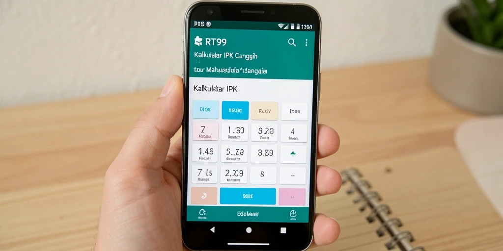 Antarmuka intuitif RT99 untuk menghitung IPK dengan mudah.
