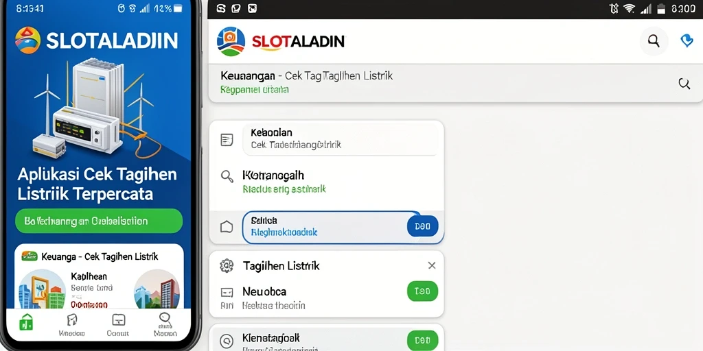 Antarmuka SLOTALADIN yang user-friendly dengan fitur cek tagihan listrik.
